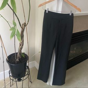 Black White Striped High Rise Wide Leg Trouser Pants